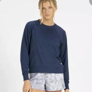 J. Crew Ladies Crew neck Sweater Sweatshirt Sz Large L 10 12 Navy Blue